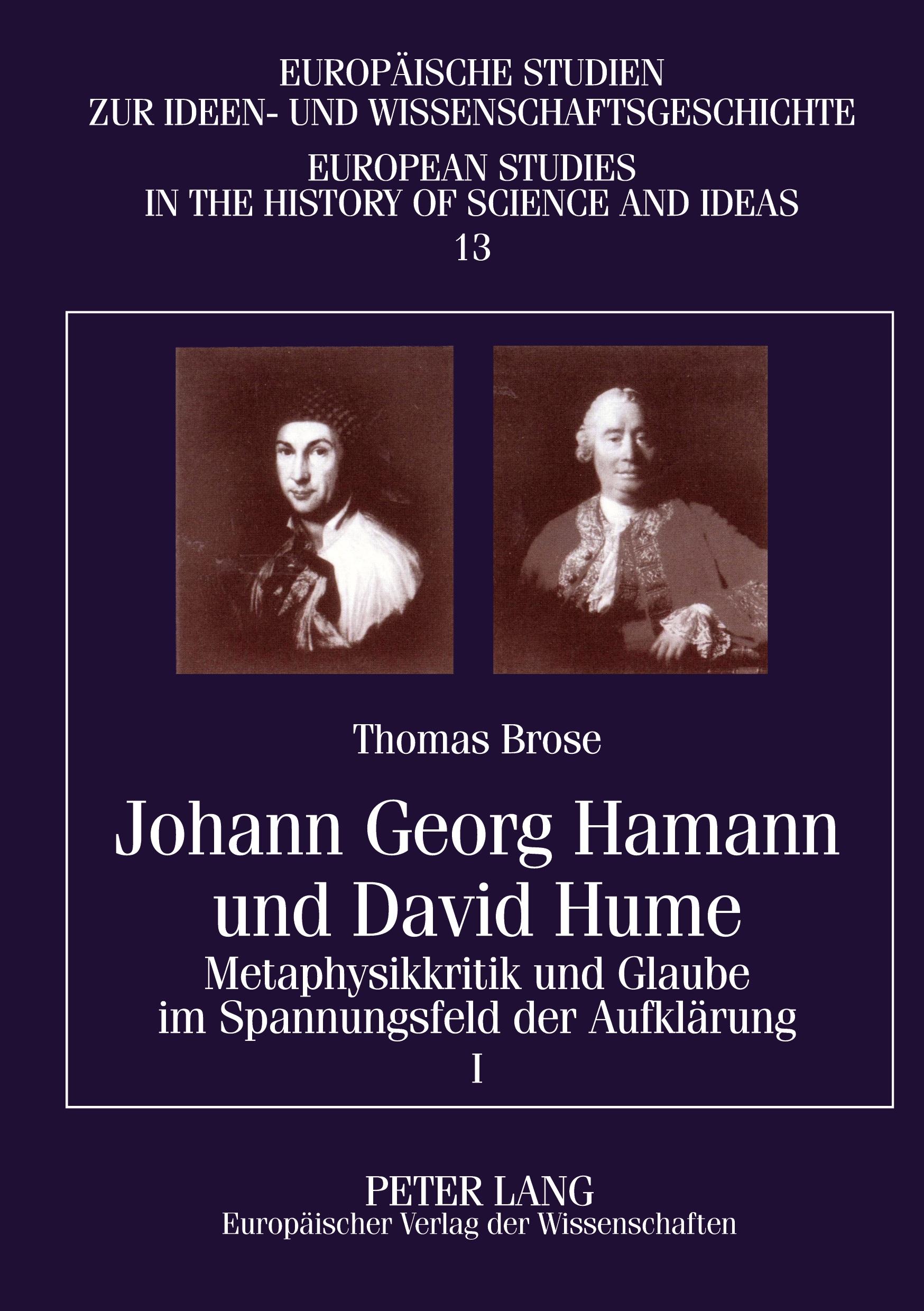 Vorderes Coverbild Johann Georg Hamann und David Hume