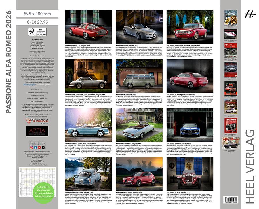 Beispielinhalt (Bild) Passione Alfa Romeo Kalender 2026