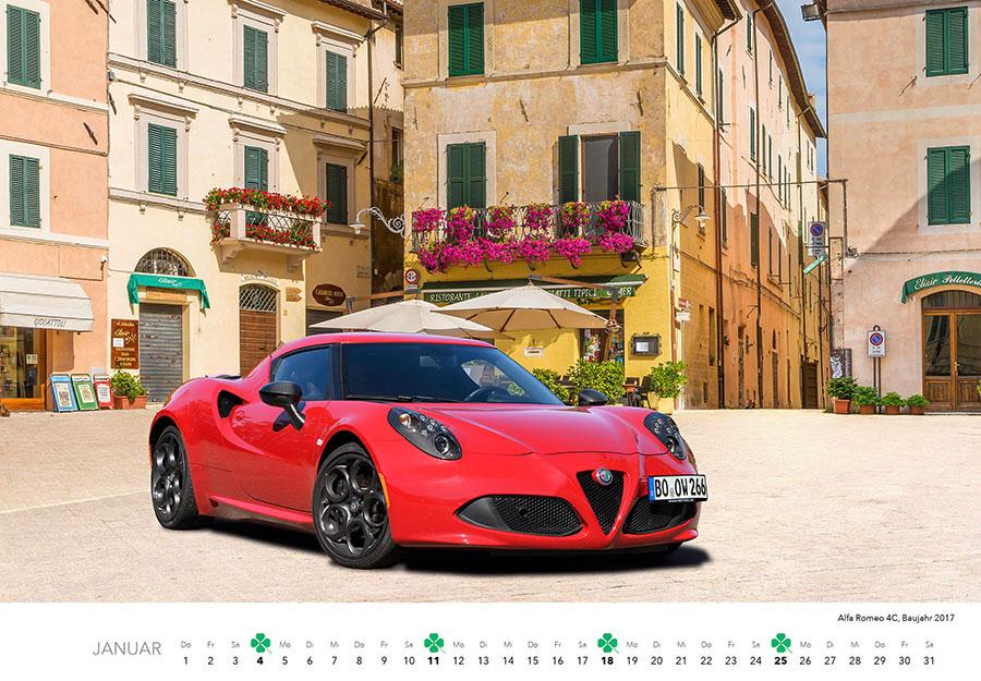 Beispielinhalt (Bild) Alfa Romeo Kalender 2026