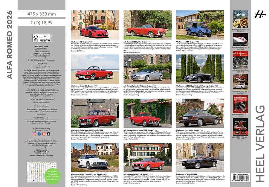 Beispielinhalt (Bild) Alfa Romeo Kalender 2026
