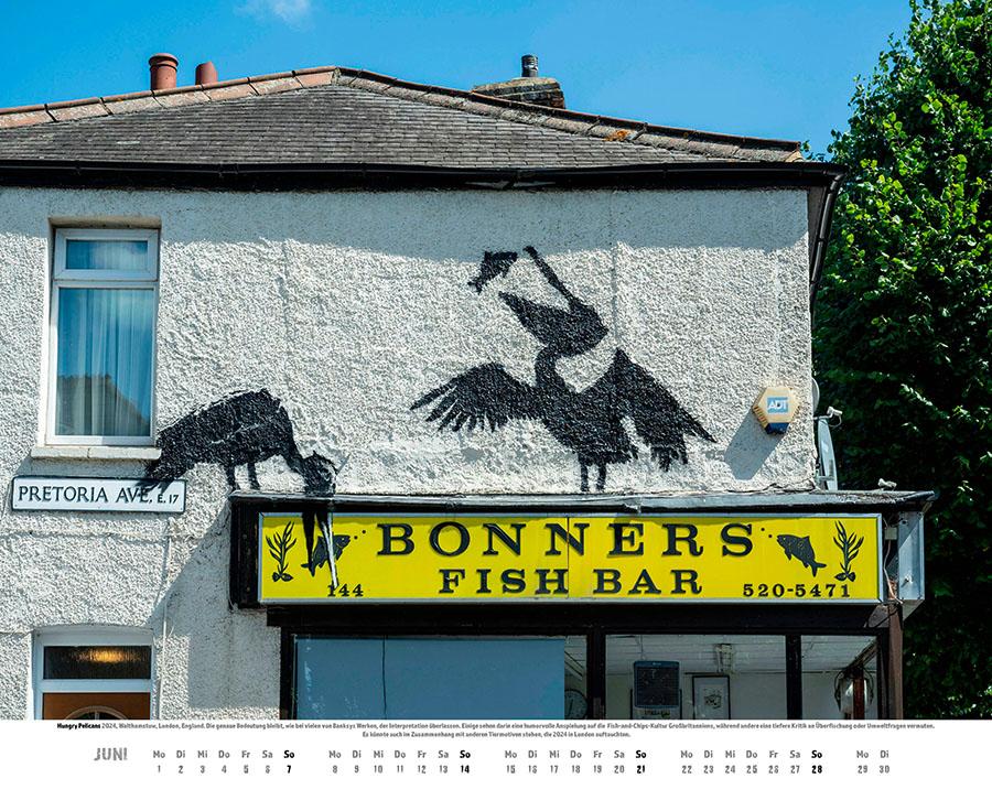 Beispielinhalt (Bild) Banksy Kalender 2026 Premium XXL-Posterkalender