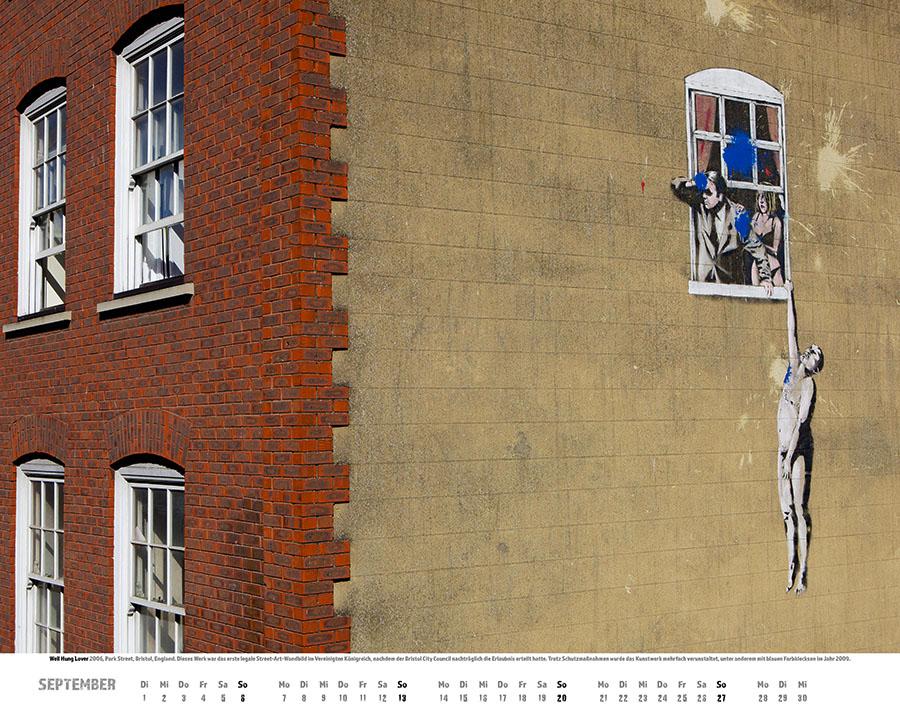 Beispielinhalt (Bild) Banksy Kalender 2026 Premium XXL-Posterkalender