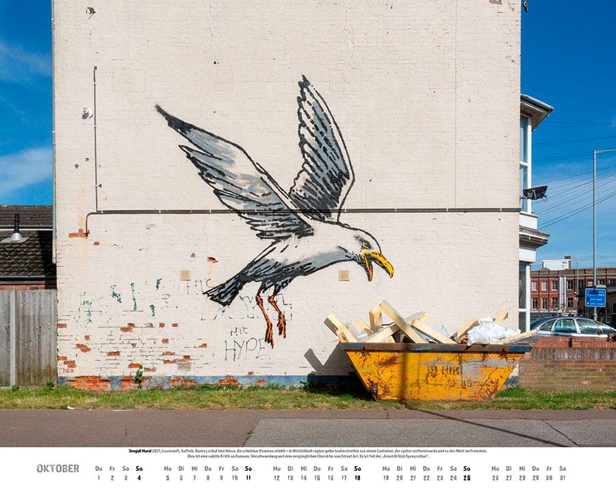 Beispielinhalt (Bild) Banksy Kalender 2026 Premium XXL-Posterkalender