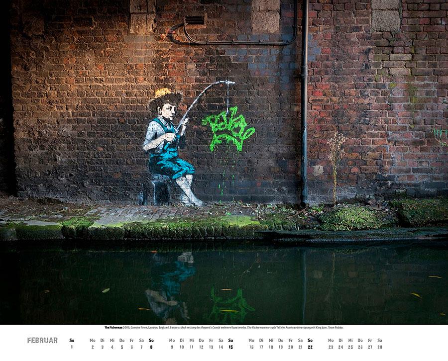 Beispielinhalt (Bild) Banksy Kalender 2026 Premium XXL-Posterkalender