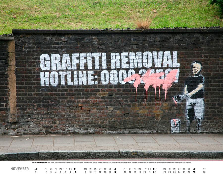 Beispielinhalt (Bild) Banksy Kalender 2026 Premium XXL-Posterkalender