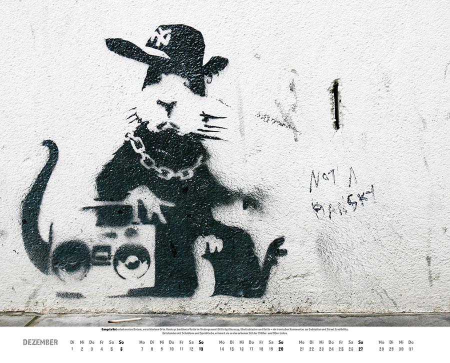 Beispielinhalt (Bild) Banksy Kalender 2026 Premium XXL-Posterkalender