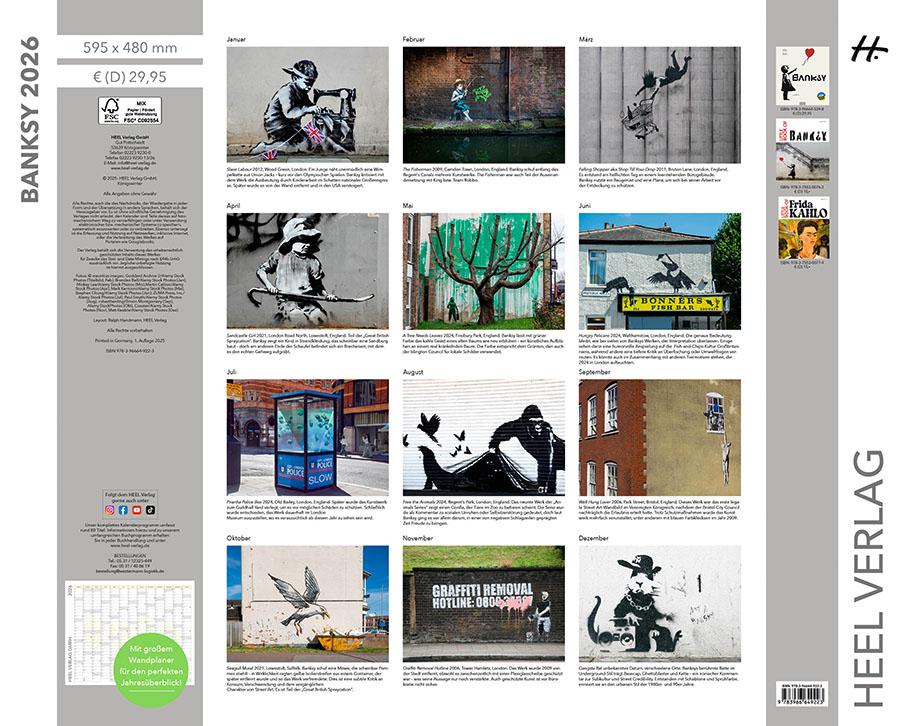 Beispielinhalt (Bild) Banksy Kalender 2026 Premium XXL-Posterkalender
