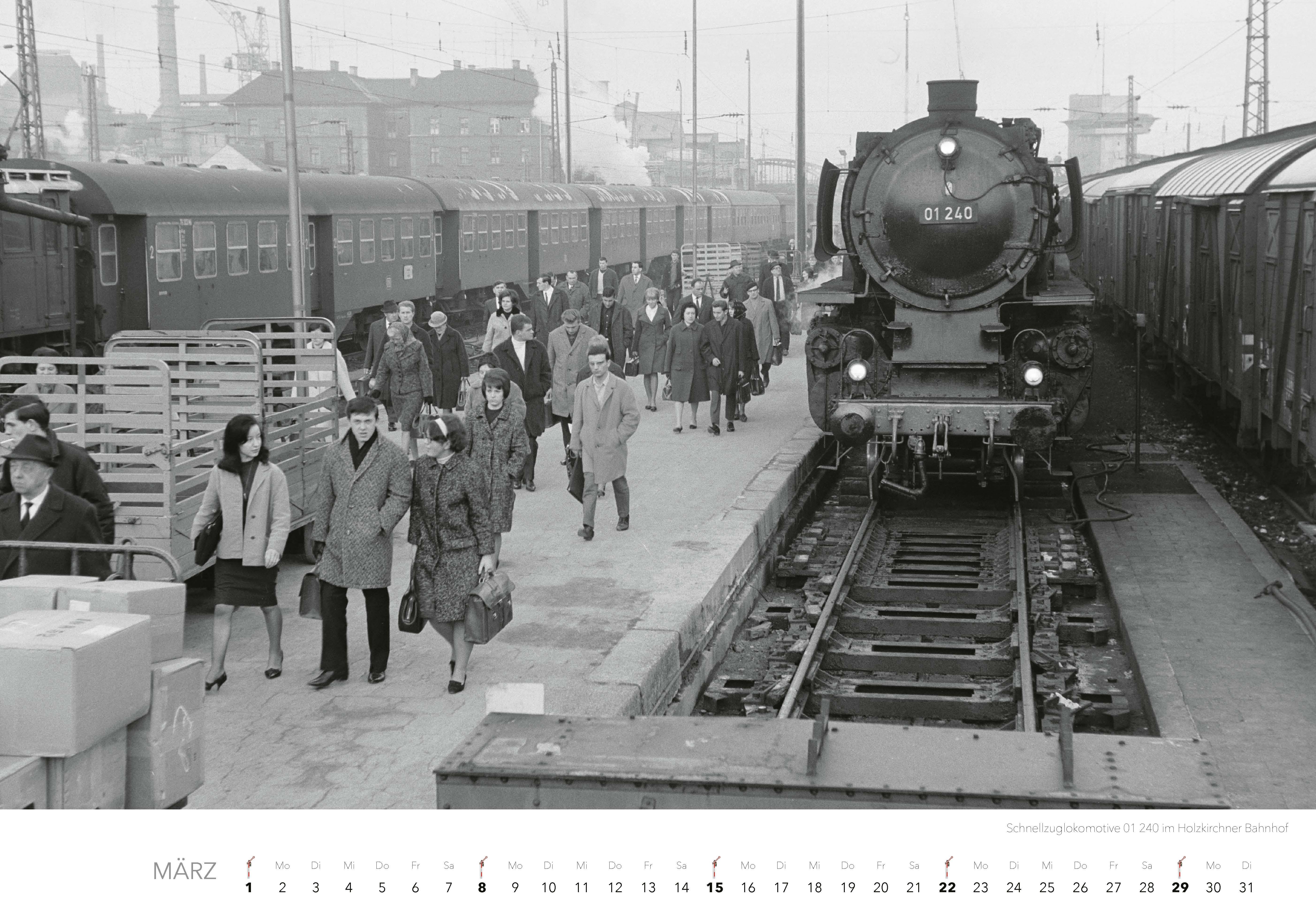 Beispielinhalt (Bild) Historische Dampflokomotiven Kalender 2026