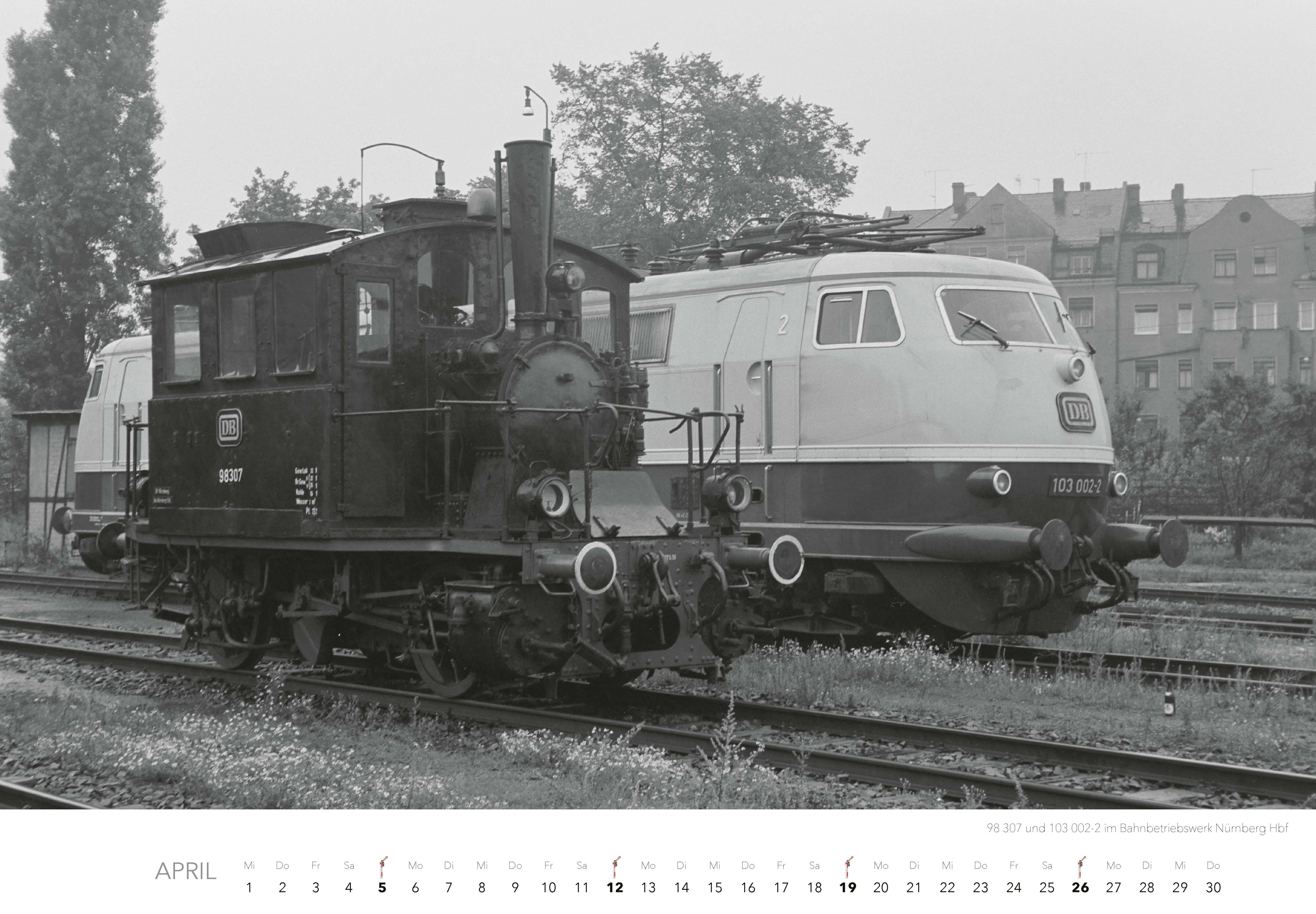 Beispielinhalt (Bild) Historische Dampflokomotiven Kalender 2026