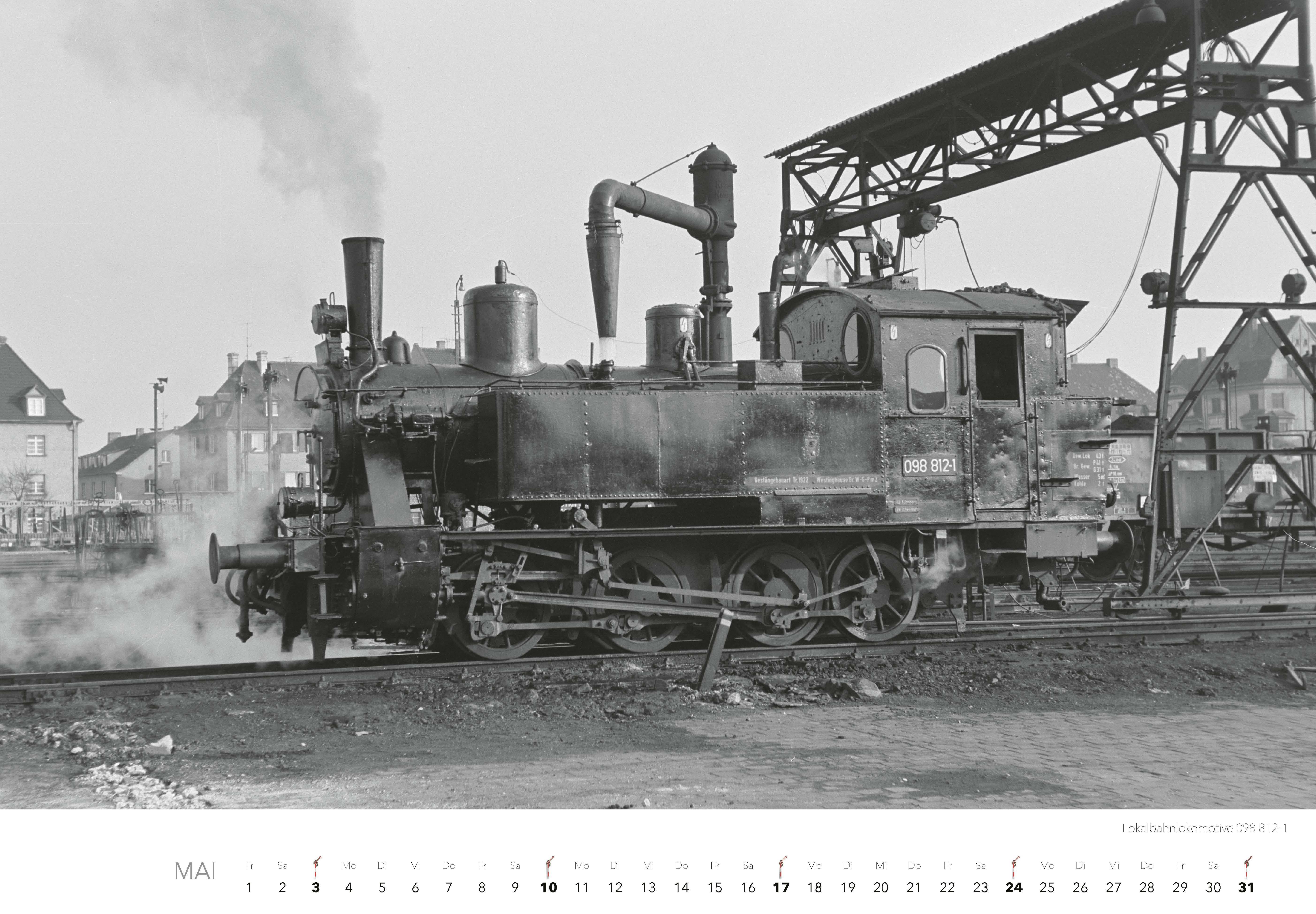 Beispielinhalt (Bild) Historische Dampflokomotiven Kalender 2026