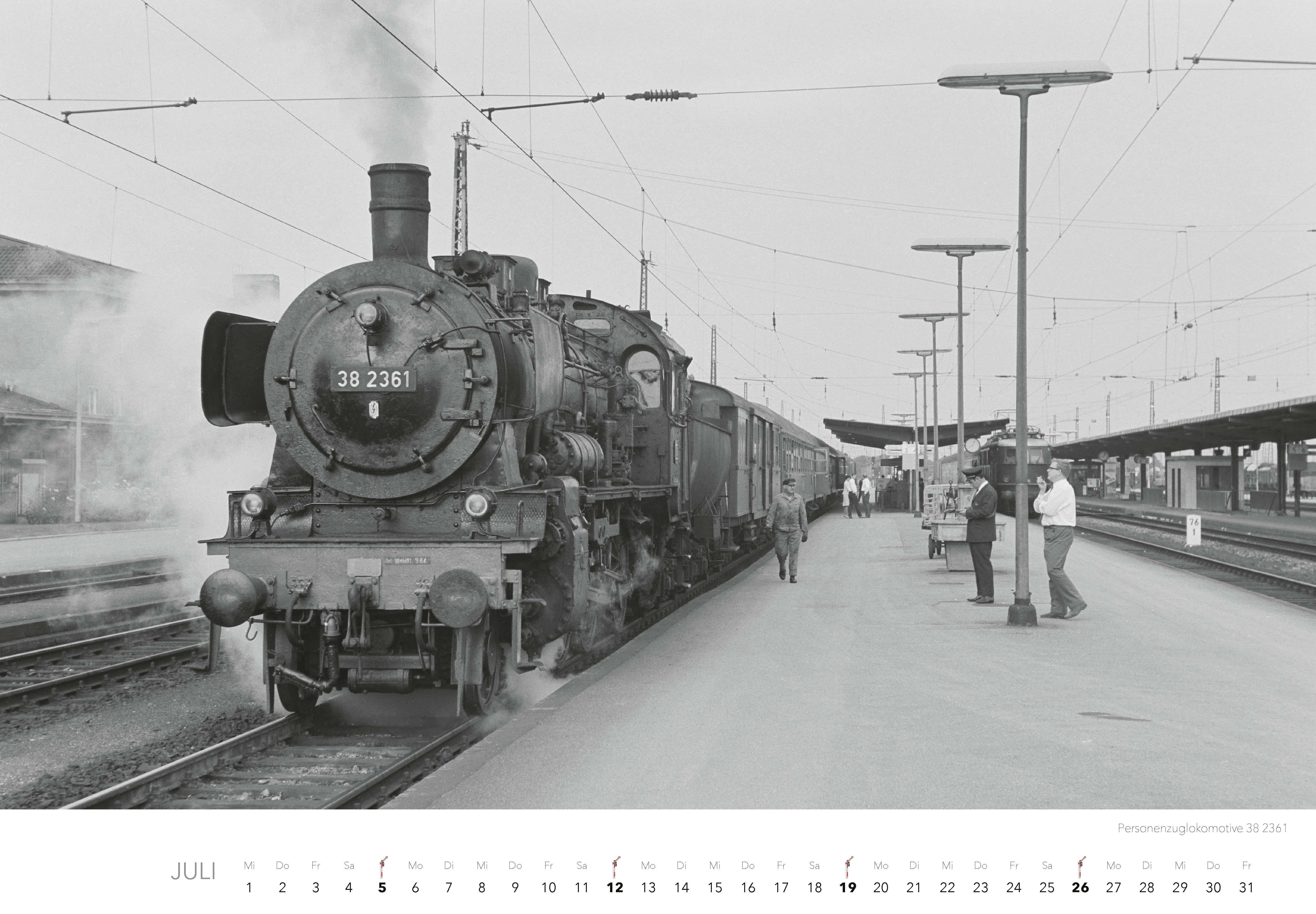 Beispielinhalt (Bild) Historische Dampflokomotiven Kalender 2026