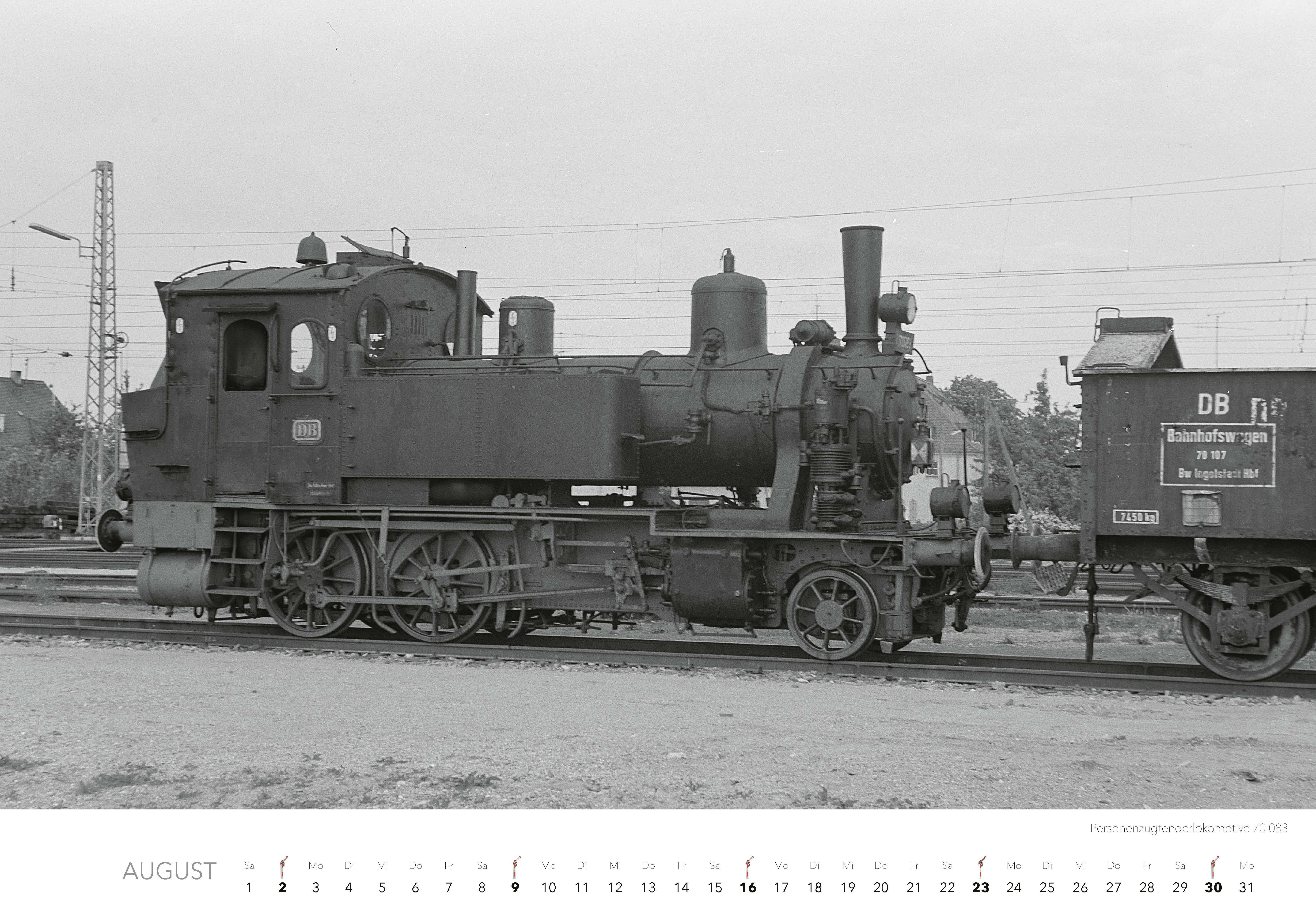 Beispielinhalt (Bild) Historische Dampflokomotiven Kalender 2026