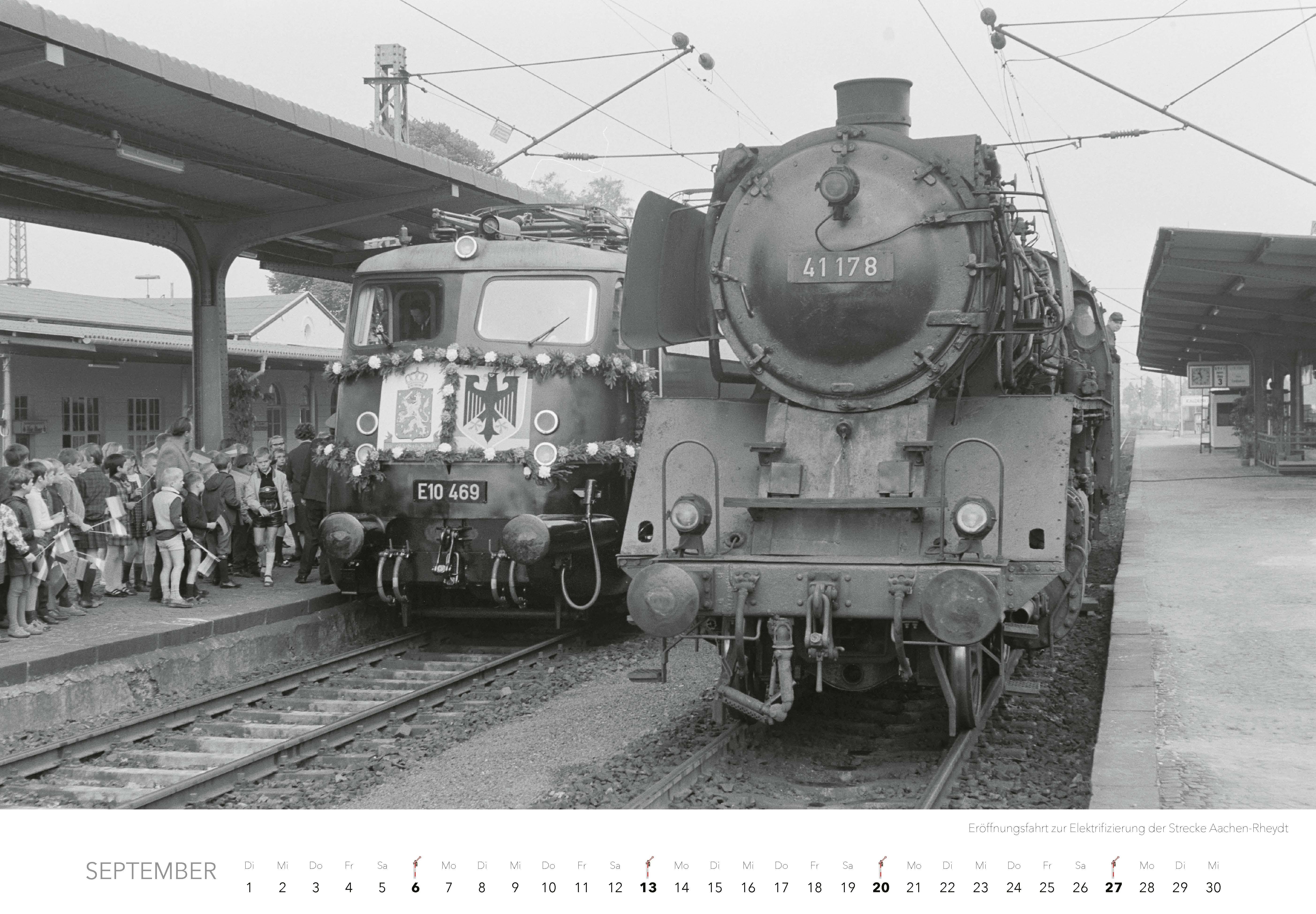 Beispielinhalt (Bild) Historische Dampflokomotiven Kalender 2026