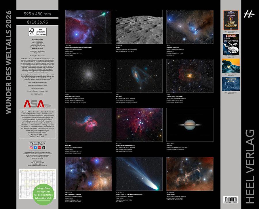 Beispielinhalt (Bild) Wunder des Weltalls Kalender 2026