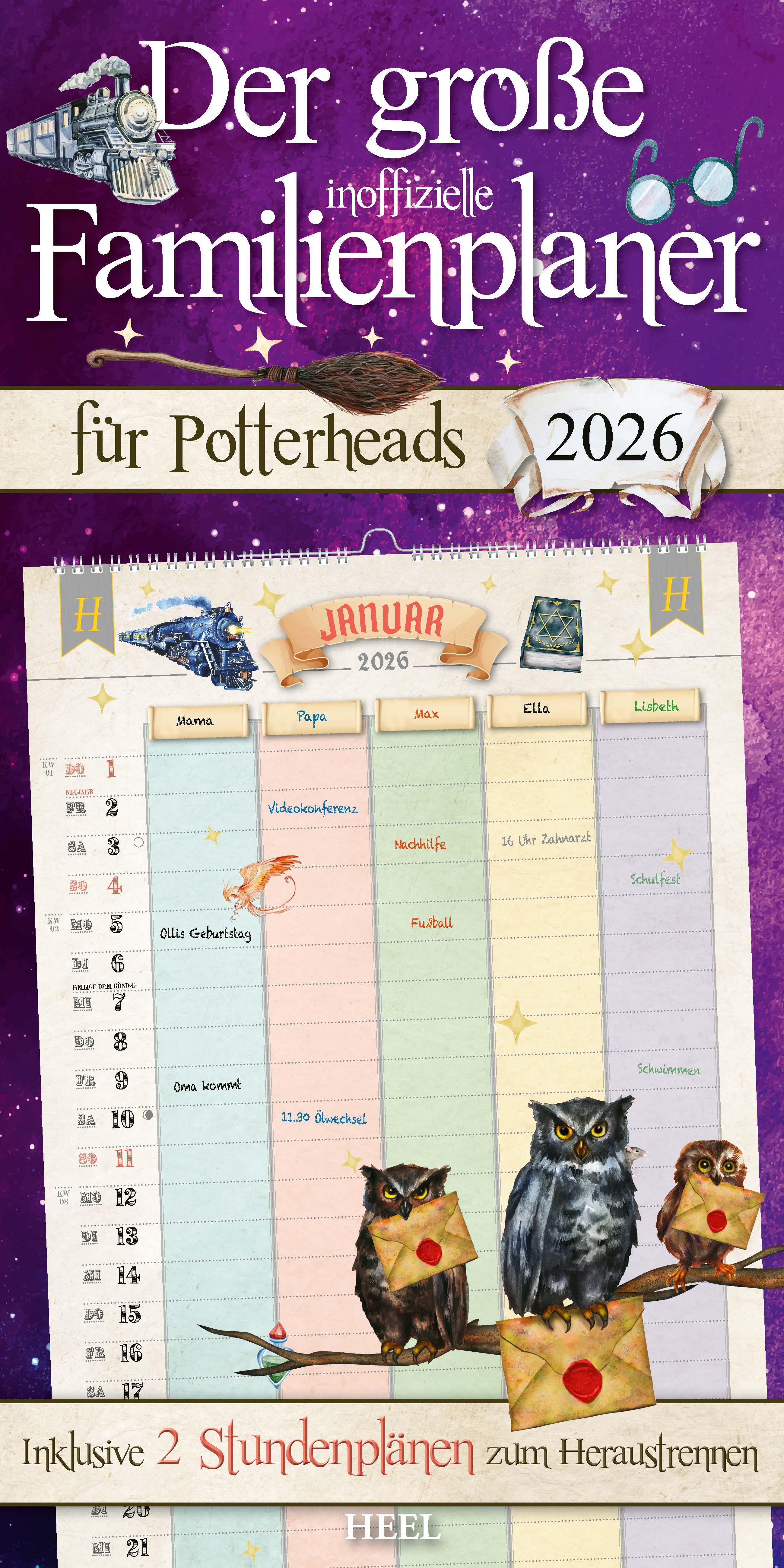 Vorderes Coverbild Der große inoffizielle Familienplaner für Potterheads. Kalender 2026