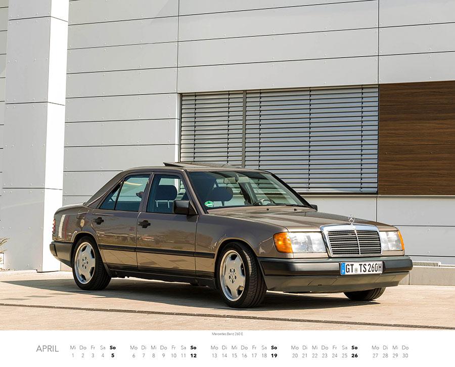 Beispielinhalt (Bild) Mercedes Benz W 124 Kalender 2026