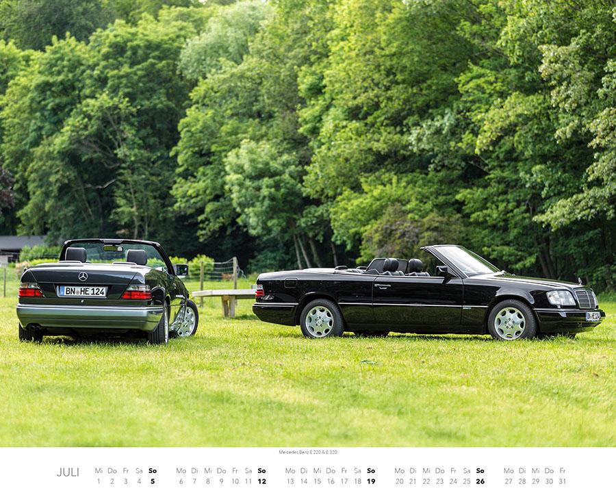 Beispielinhalt (Bild) Mercedes Benz W 124 Kalender 2026