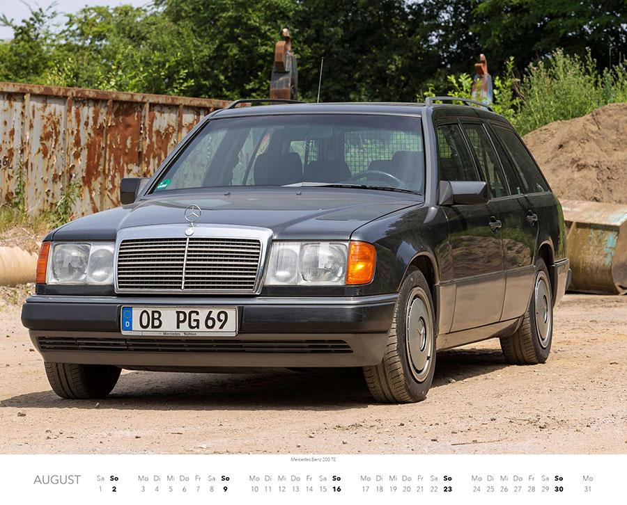 Beispielinhalt (Bild) Mercedes Benz W 124 Kalender 2026
