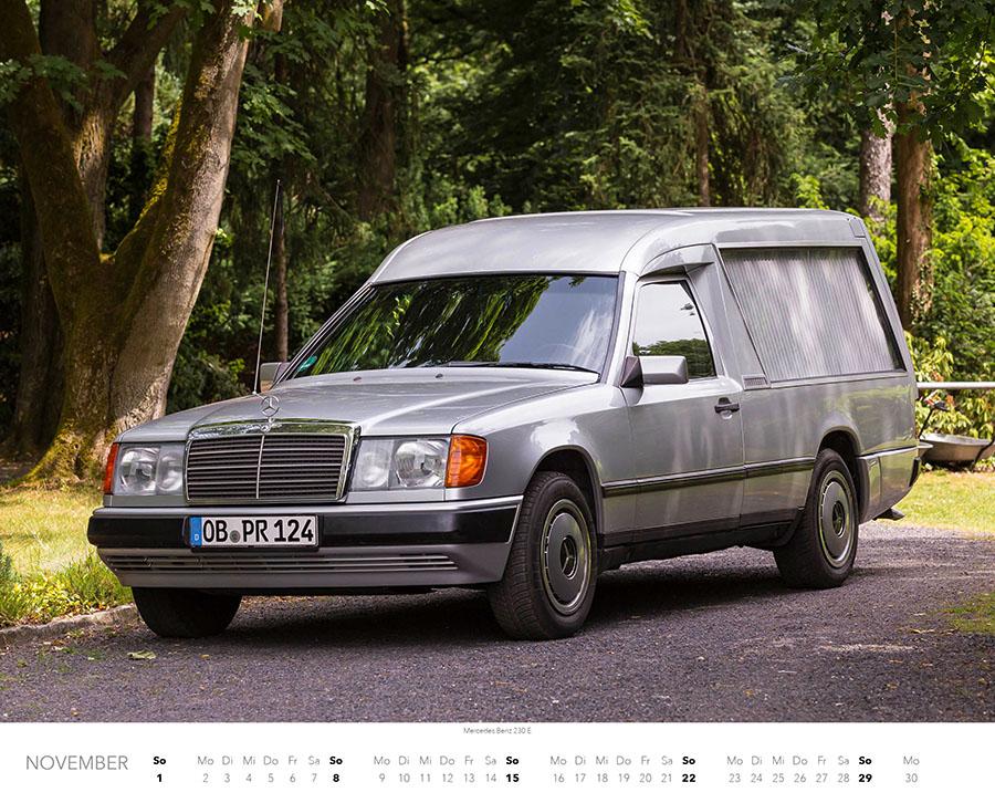 Beispielinhalt (Bild) Mercedes Benz W 124 Kalender 2026
