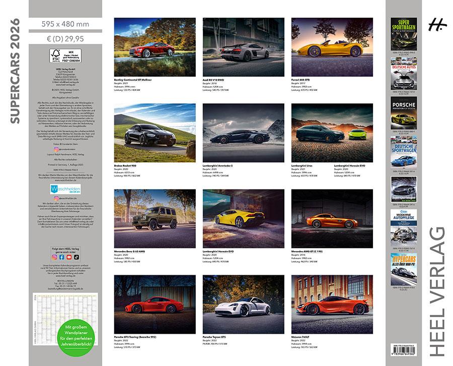 Beispielinhalt (Bild) Supercars Kalender 2026