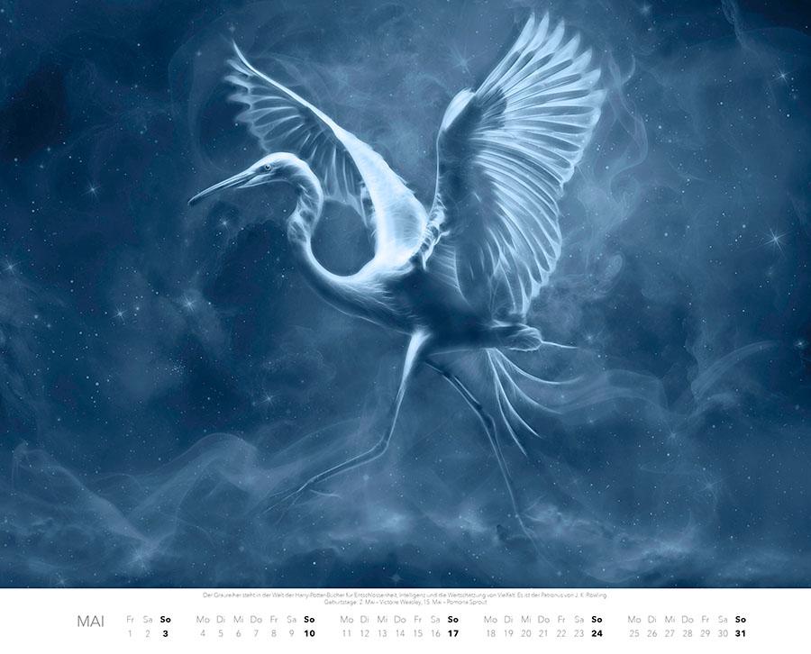 Beispielinhalt (Bild) Patronus Kalender für Potterheads 2026 XXL-Wandkalender