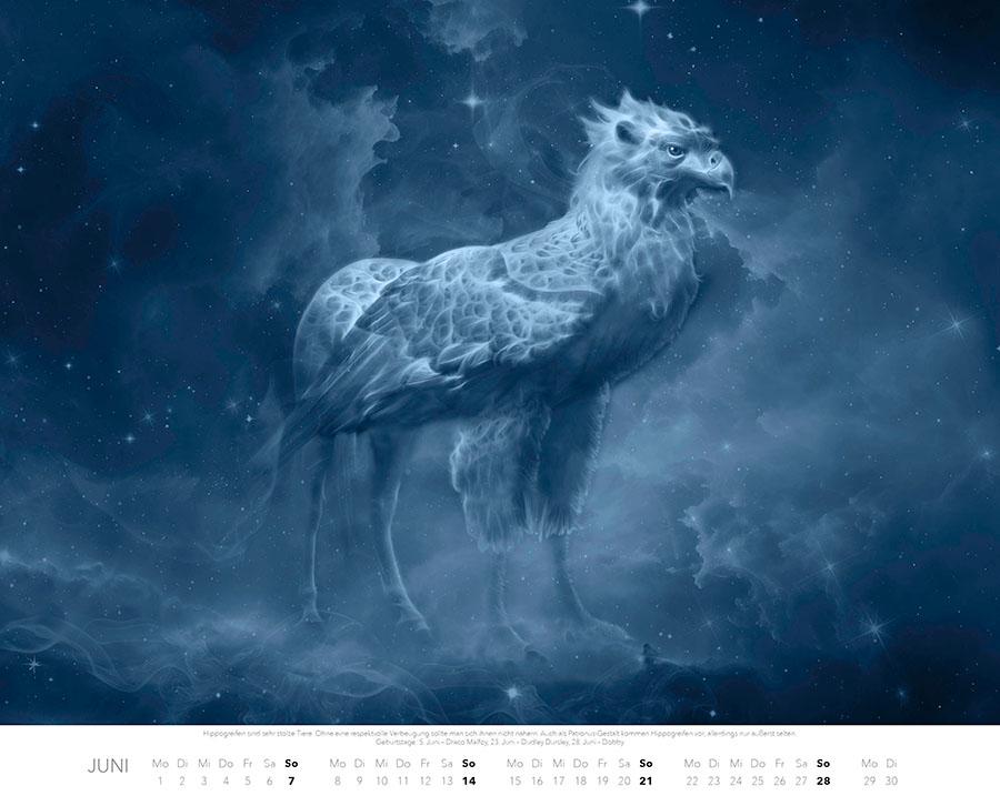 Beispielinhalt (Bild) Patronus Kalender für Potterheads 2026 XXL-Wandkalender