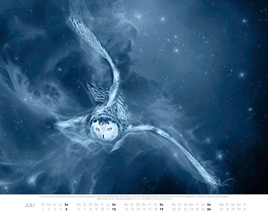 Beispielinhalt (Bild) Patronus Kalender für Potterheads 2026 XXL-Wandkalender