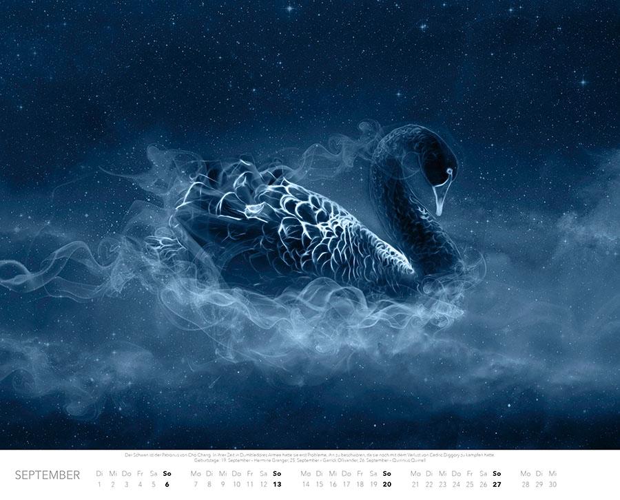 Beispielinhalt (Bild) Patronus Kalender für Potterheads 2026 XXL-Wandkalender