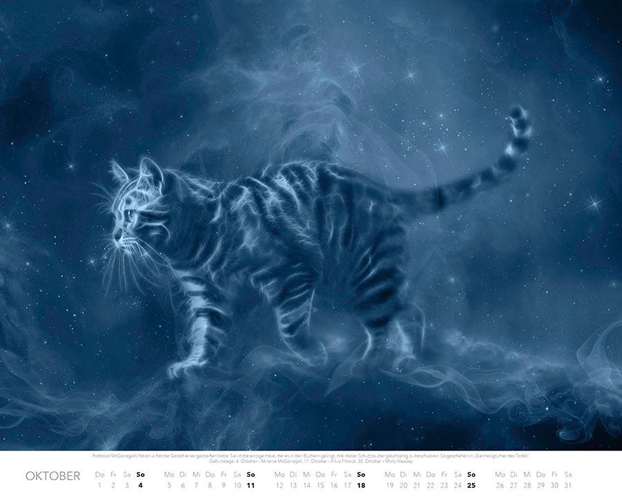 Beispielinhalt (Bild) Patronus Kalender für Potterheads 2026 XXL-Wandkalender