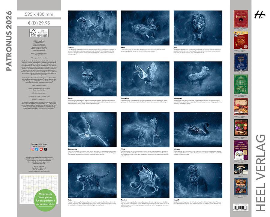 Beispielinhalt (Bild) Patronus Kalender für Potterheads 2026 XXL-Wandkalender