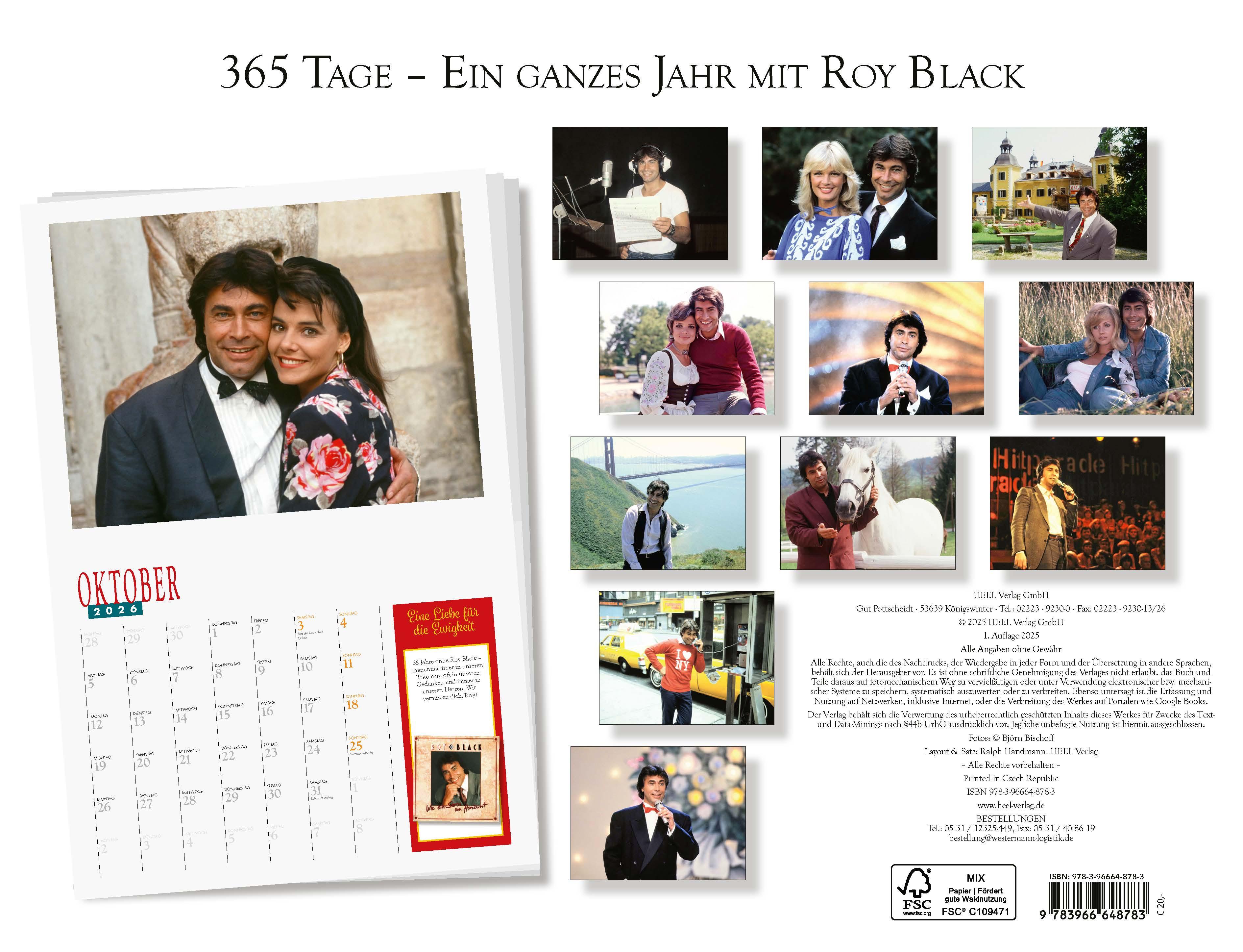 Beispielinhalt (Bild) Roy Black Kalender 2026