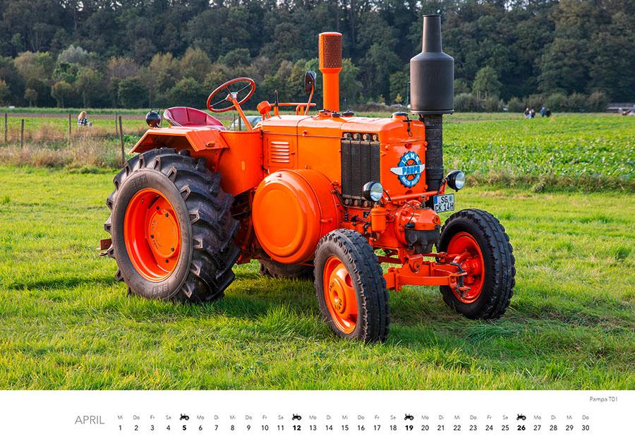 Beispielinhalt (Bild) Klassische Traktoren Kalender 2026