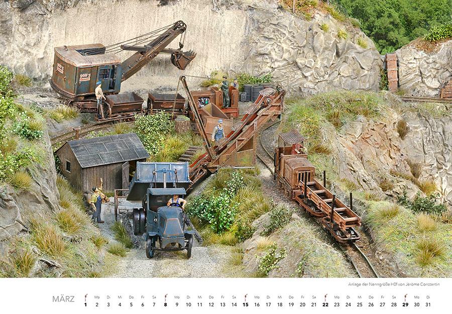 Beispielinhalt (Bild) Traumanlagen von Modellbahnprofis Kalender 2026