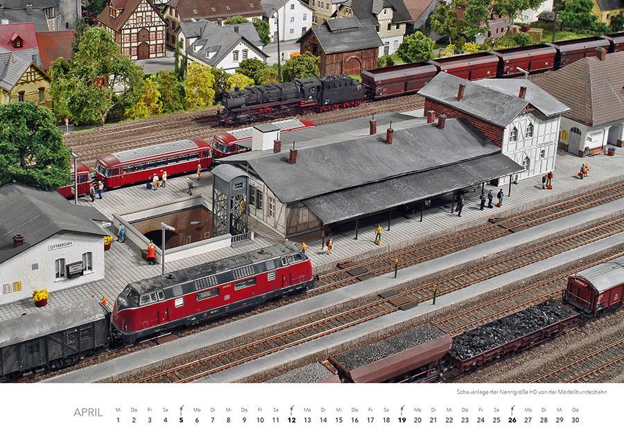 Beispielinhalt (Bild) Traumanlagen von Modellbahnprofis Kalender 2026