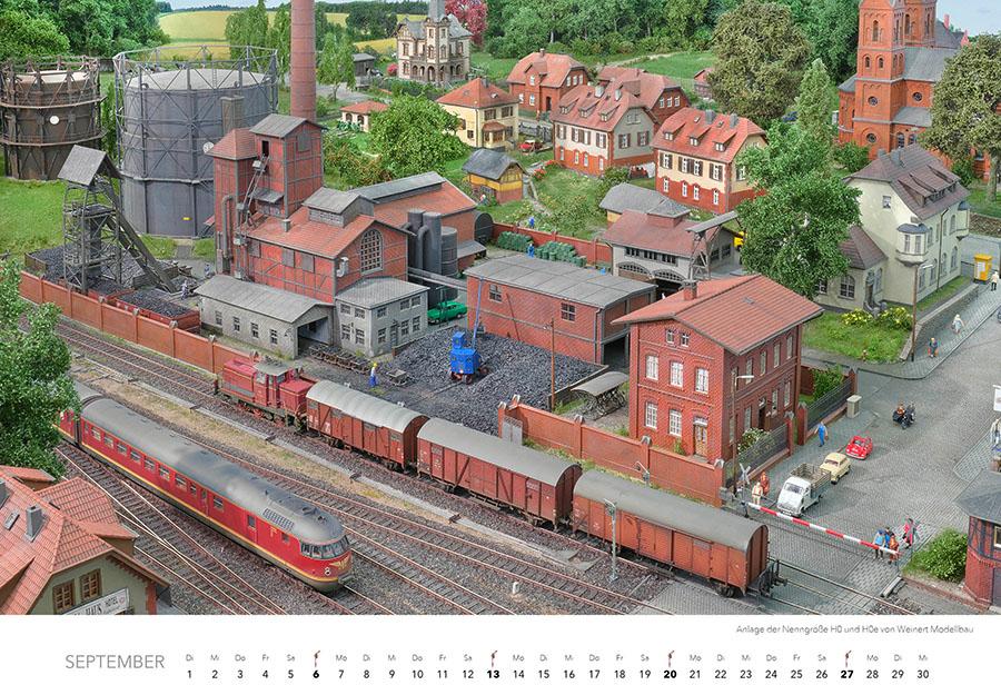 Beispielinhalt (Bild) Traumanlagen von Modellbahnprofis Kalender 2026
