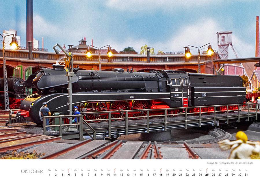 Beispielinhalt (Bild) Traumanlagen von Modellbahnprofis Kalender 2026