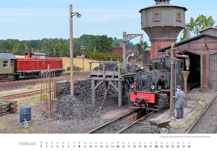 Beispielinhalt (Bild) Traumanlagen von Modellbahnprofis Kalender 2026