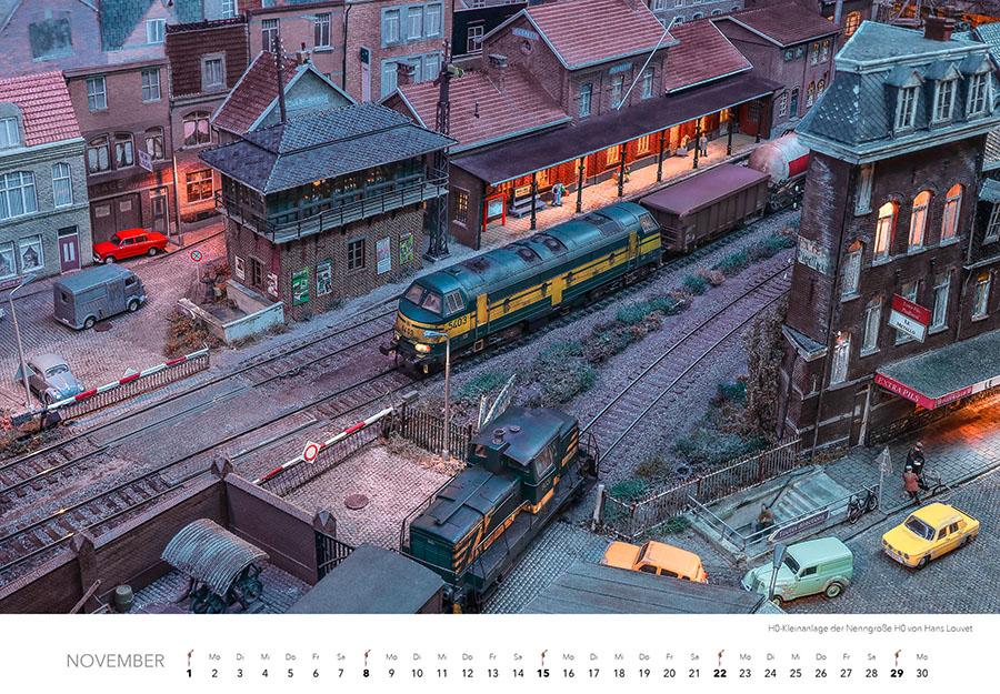 Beispielinhalt (Bild) Traumanlagen von Modellbahnprofis Kalender 2026