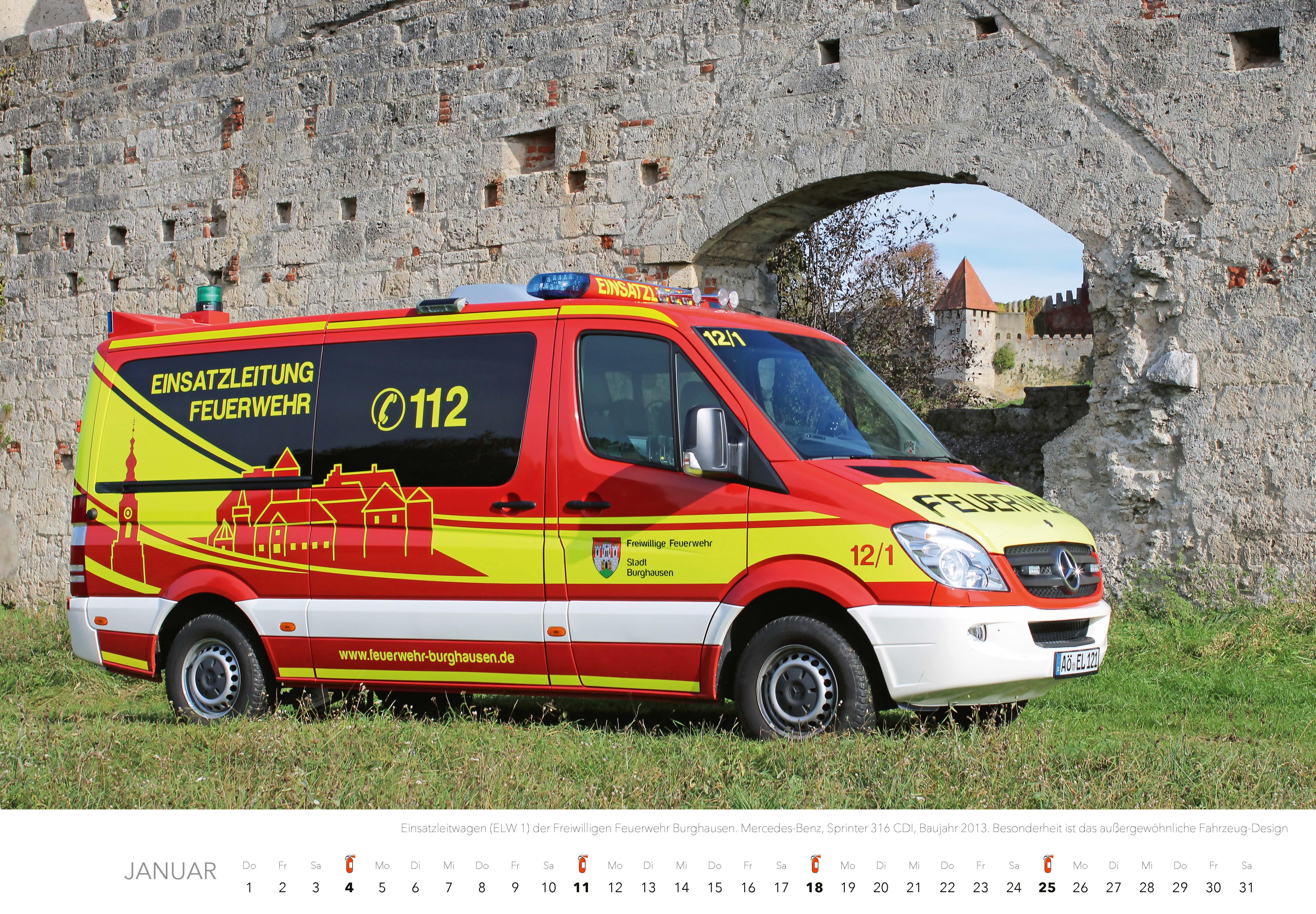 Beispielinhalt (Bild) Feuerwehr Kalender 2026 Wandkalender