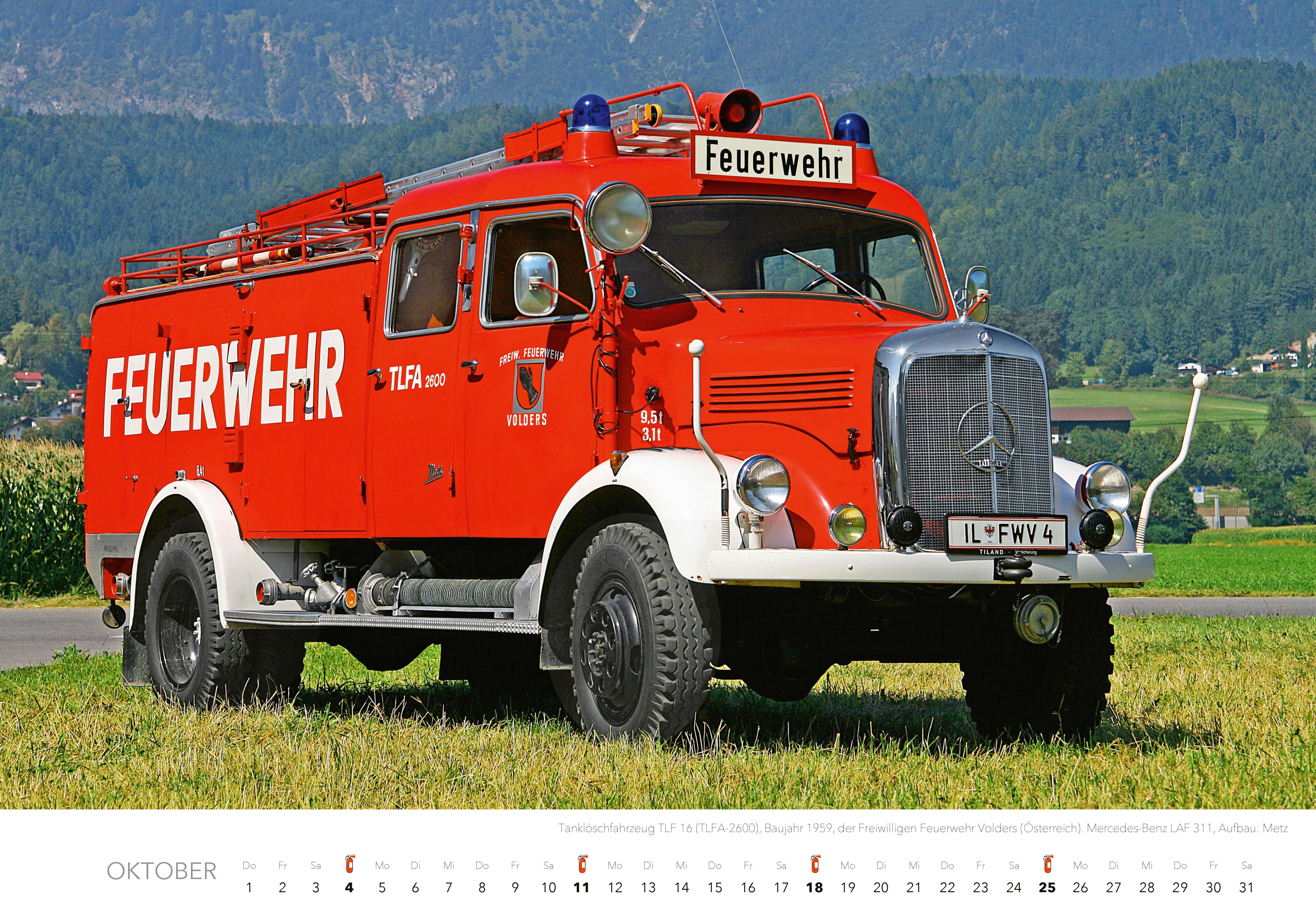 Beispielinhalt (Bild) Feuerwehr Kalender 2026 Wandkalender