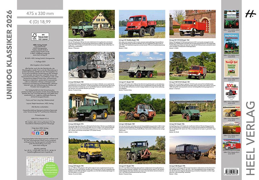 Beispielinhalt (Bild) Unimog Klassiker Kalender 2026