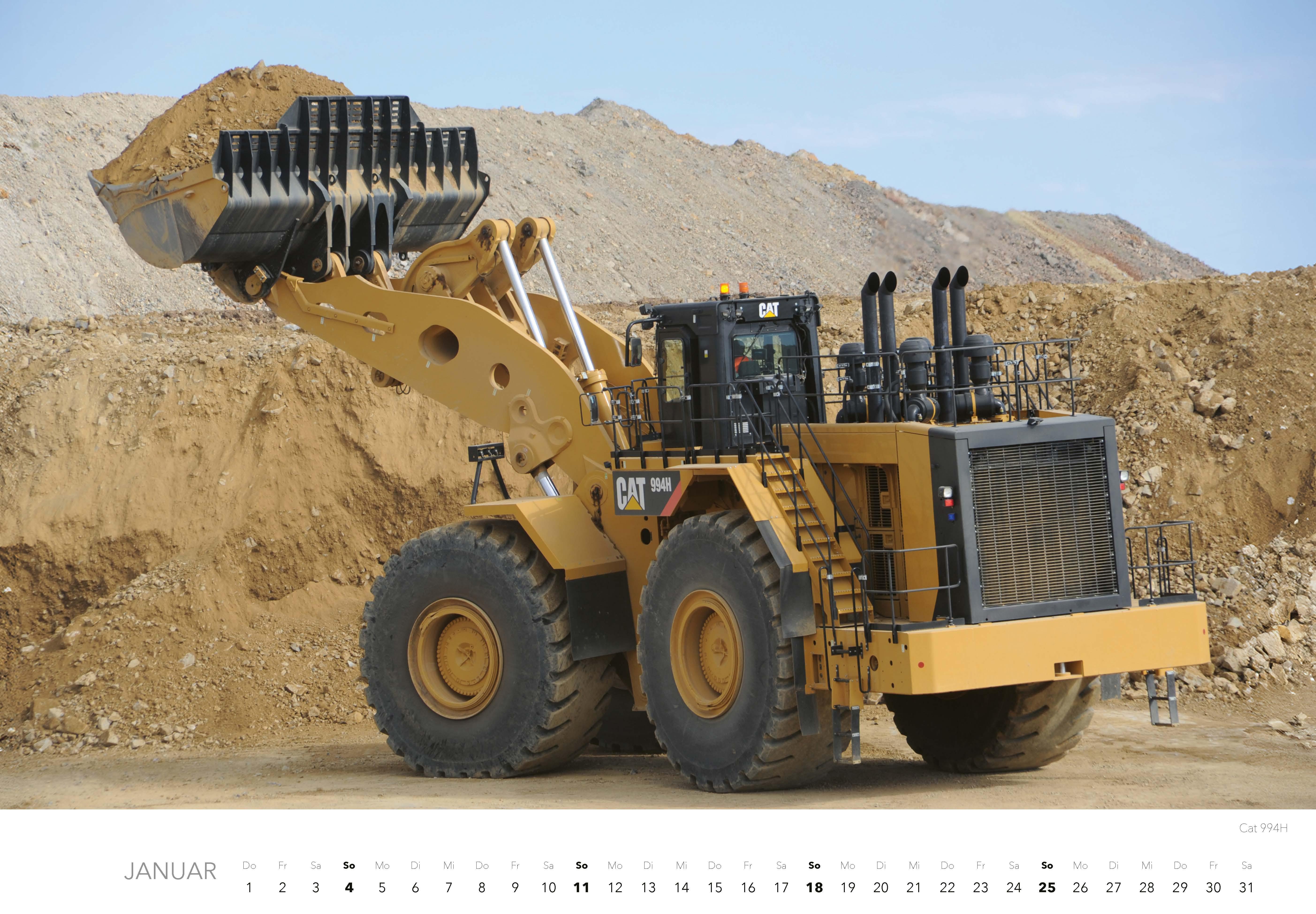 Beispielinhalt (Bild) Baumaschinen Kalender 2026