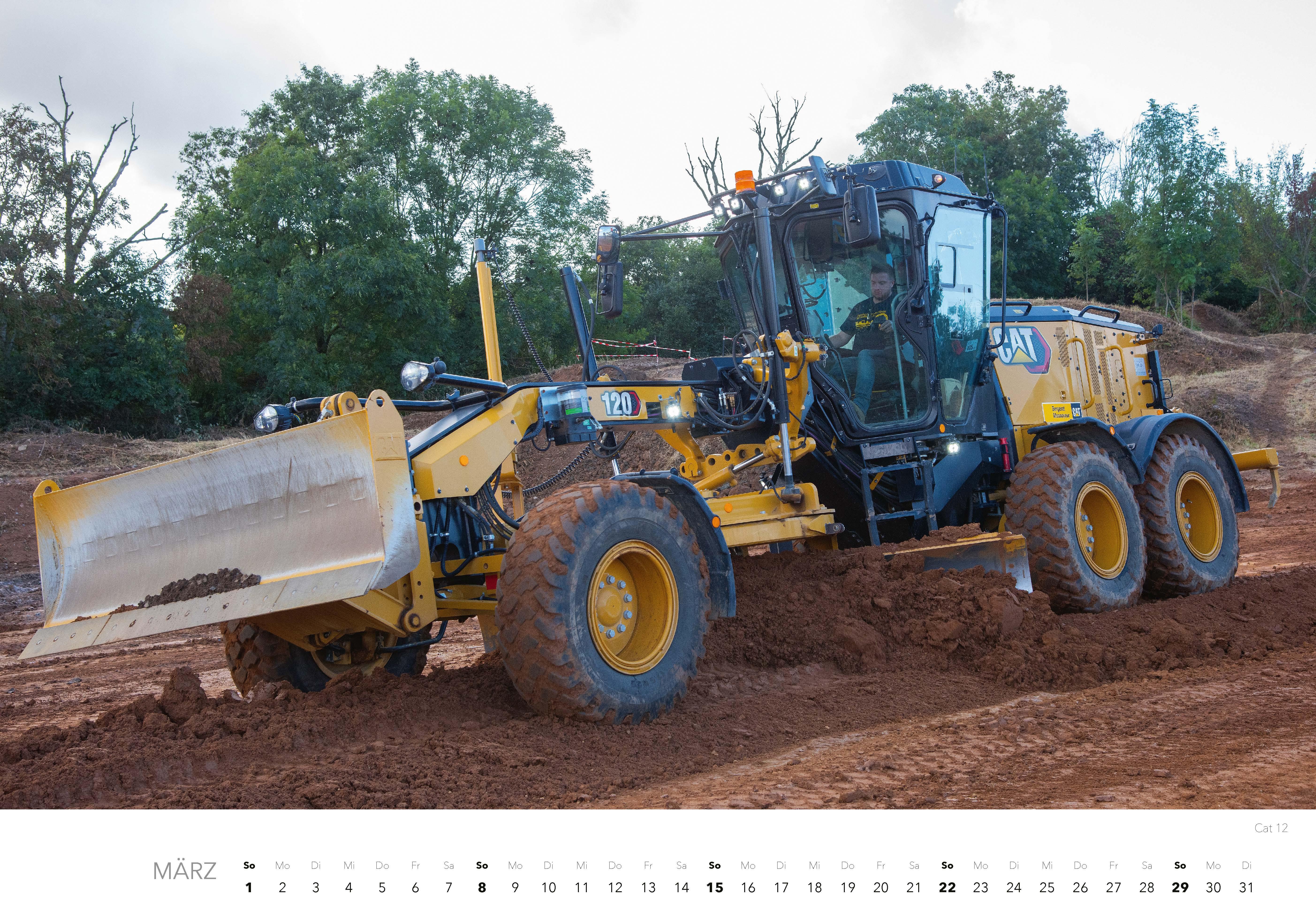 Beispielinhalt (Bild) Baumaschinen Kalender 2026