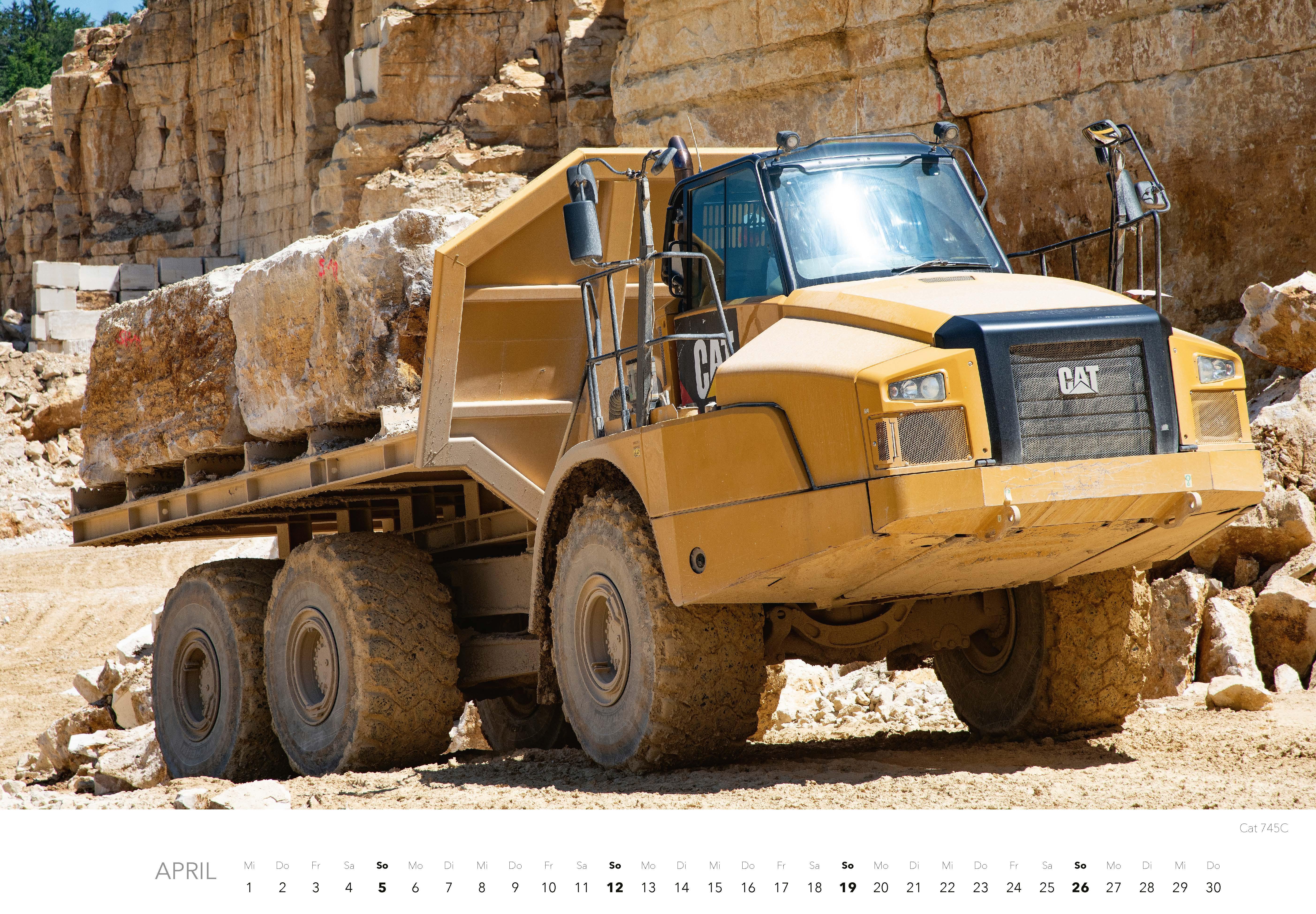 Beispielinhalt (Bild) Baumaschinen Kalender 2026