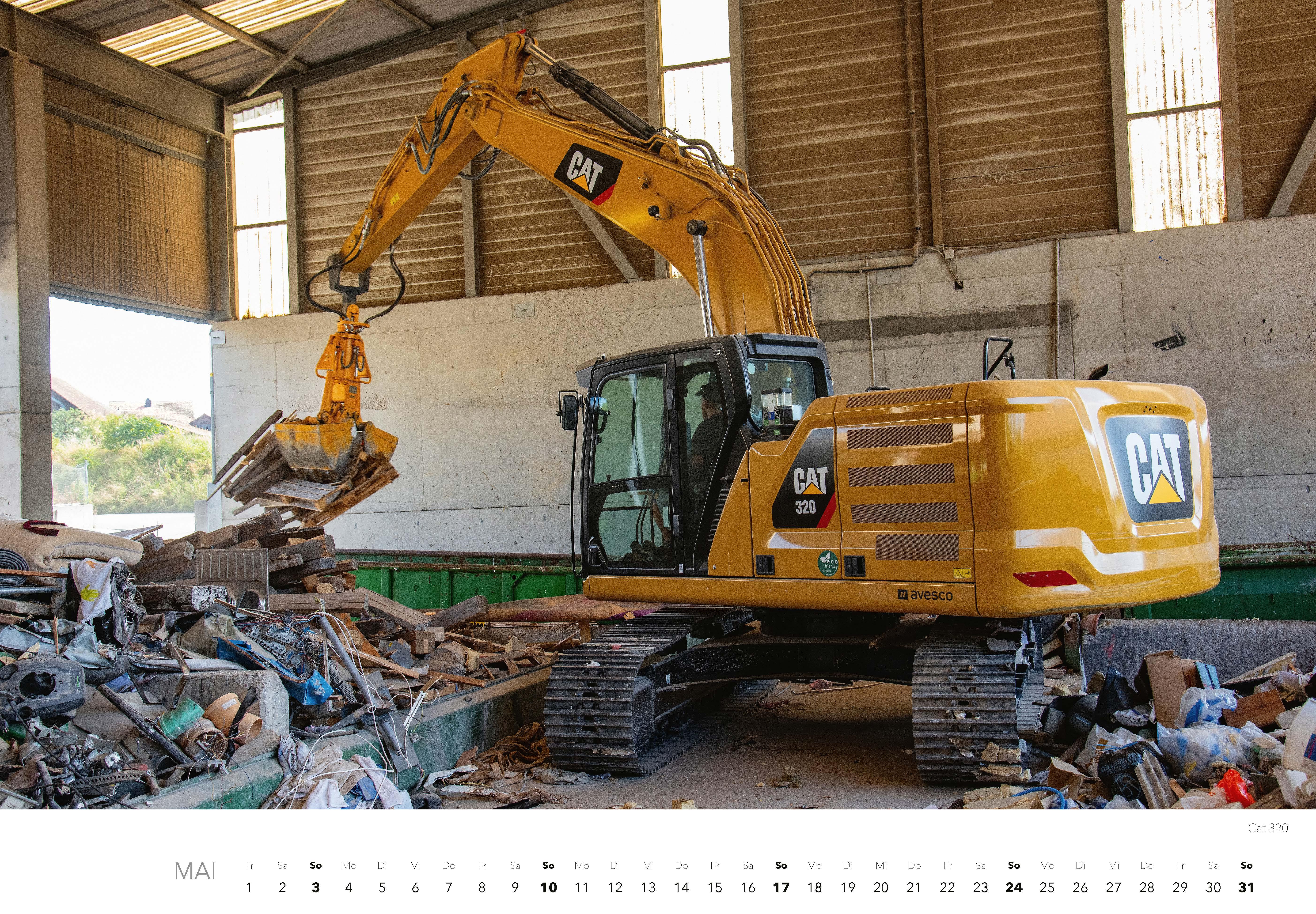 Beispielinhalt (Bild) Baumaschinen Kalender 2026