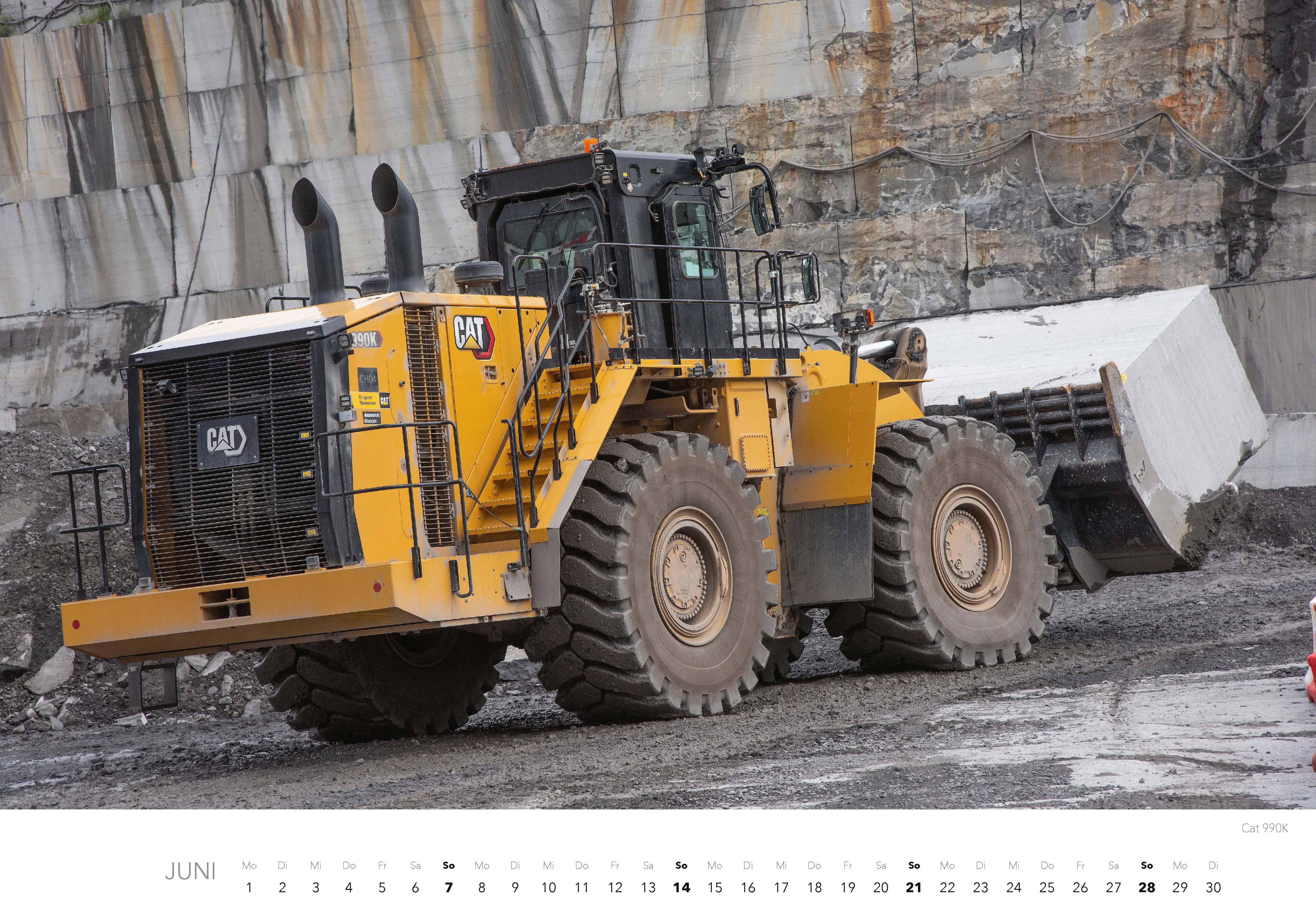 Beispielinhalt (Bild) Baumaschinen Kalender 2026