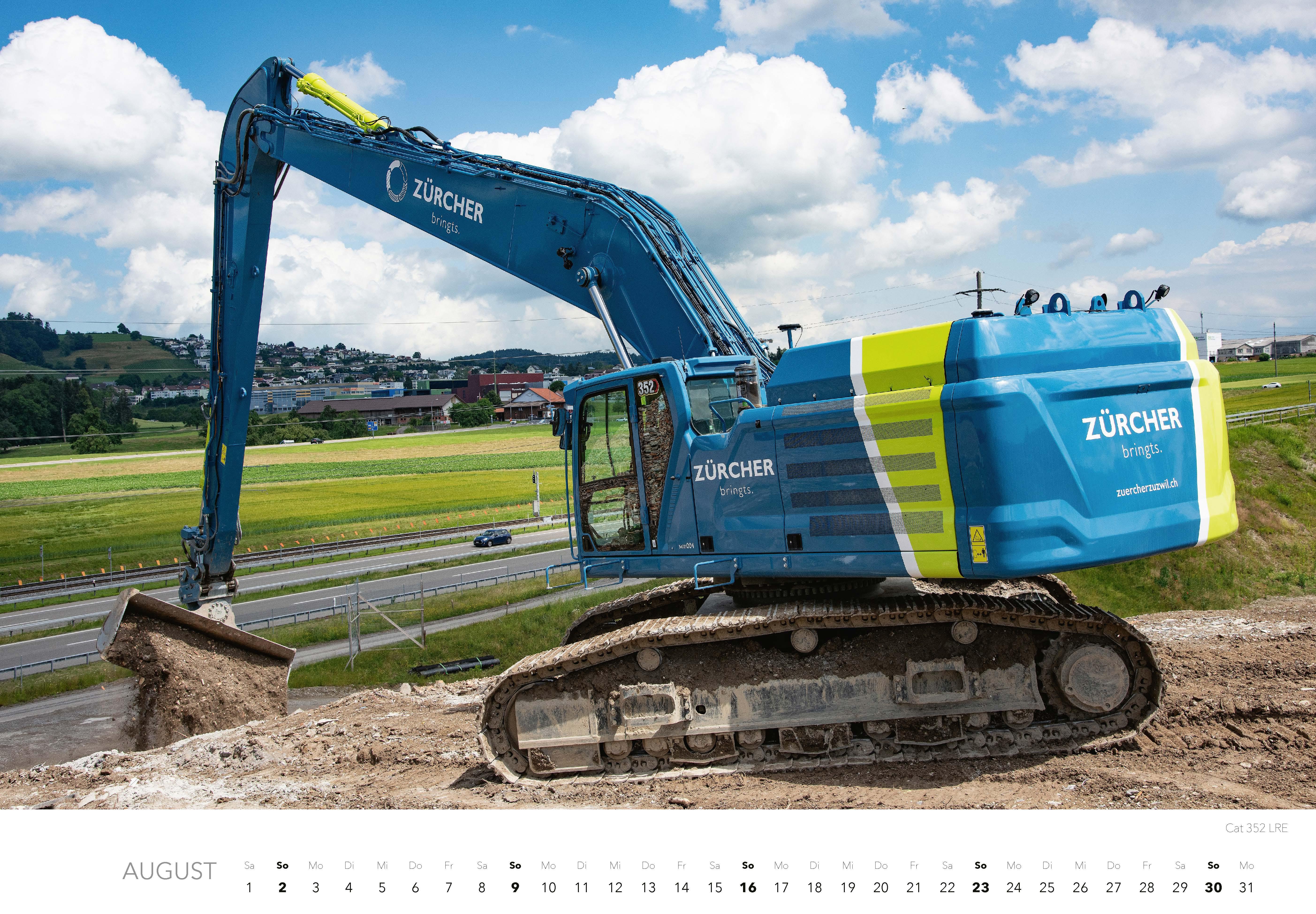 Beispielinhalt (Bild) Baumaschinen Kalender 2026