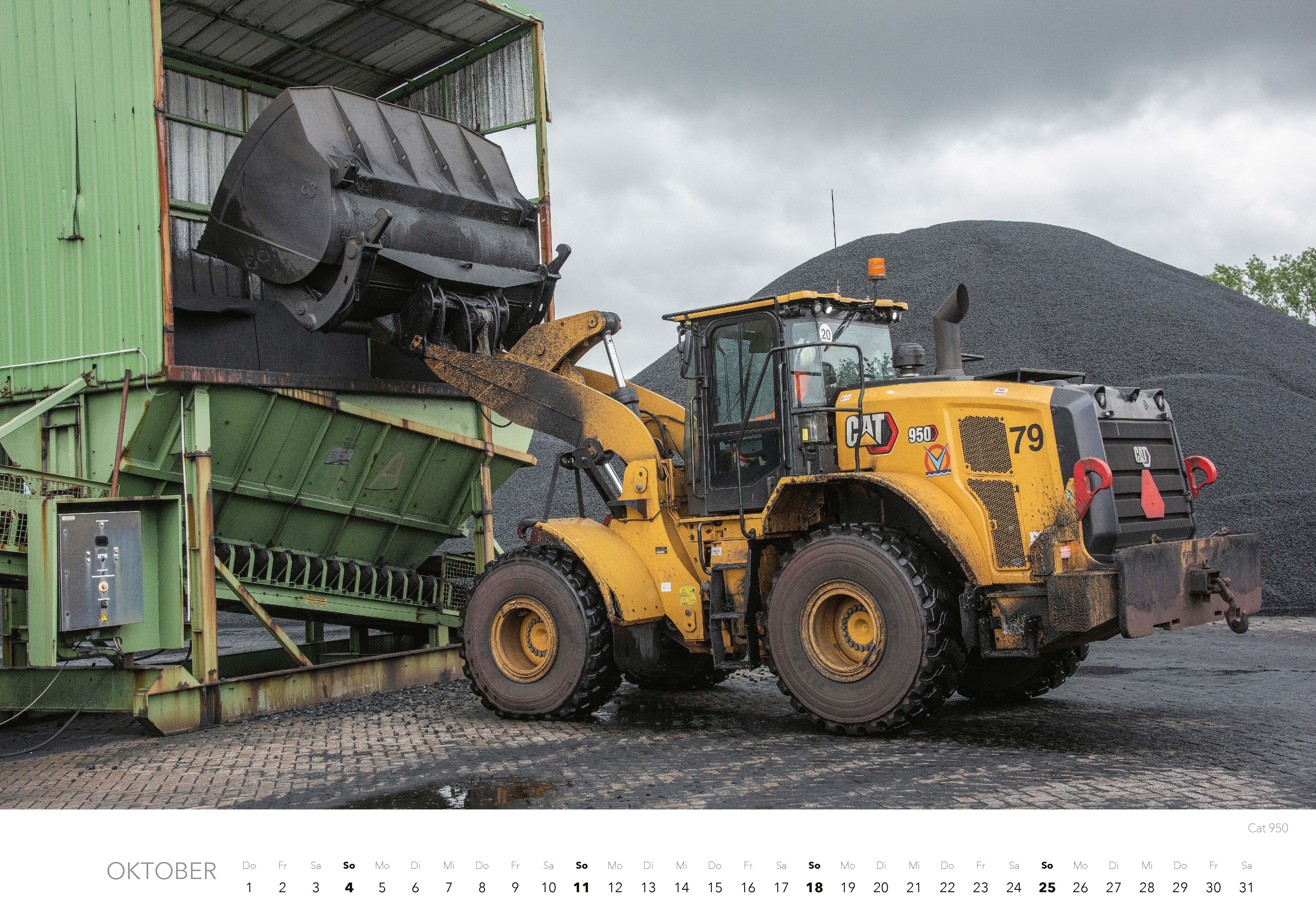 Beispielinhalt (Bild) Baumaschinen Kalender 2026