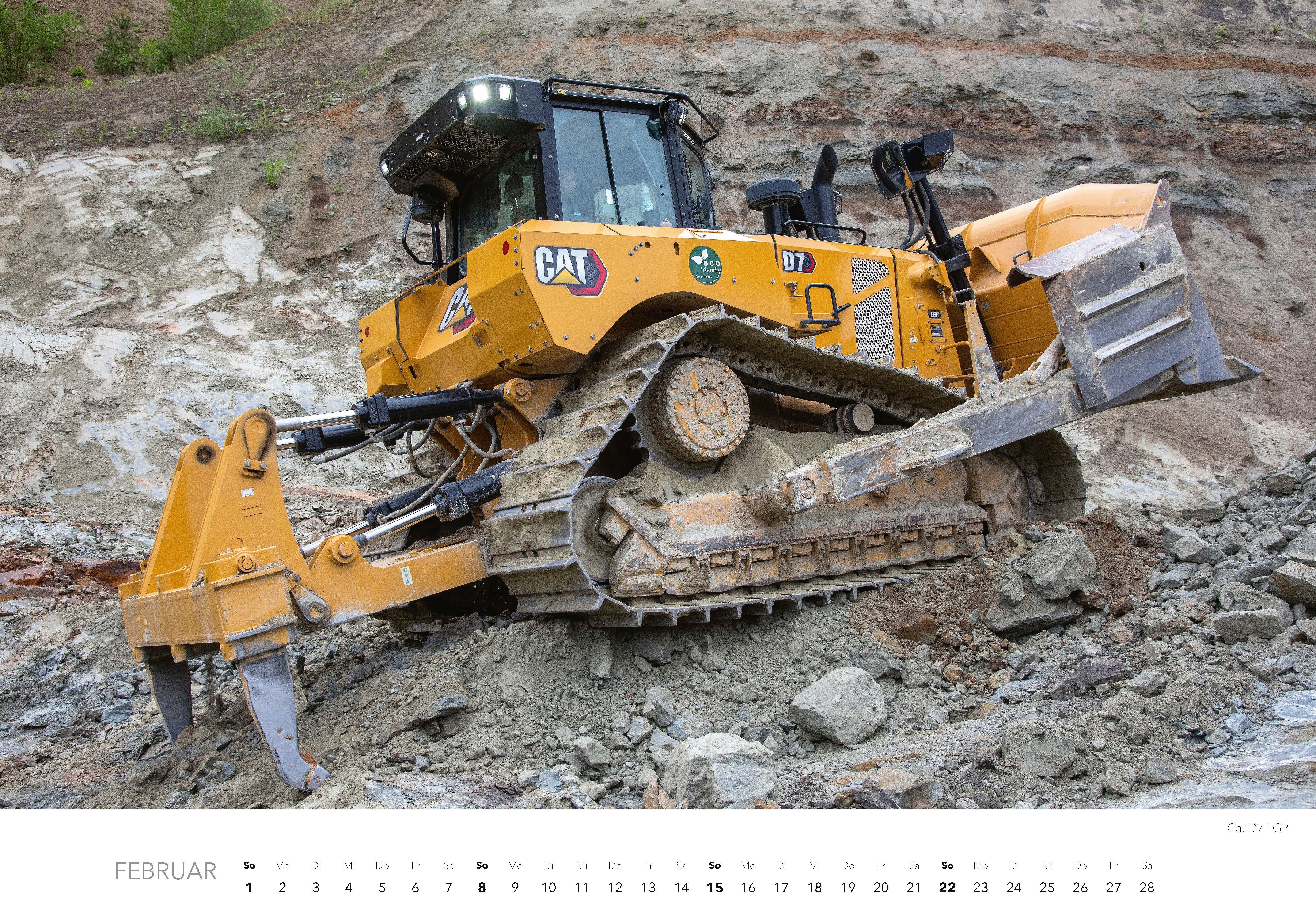 Beispielinhalt (Bild) Baumaschinen Kalender 2026