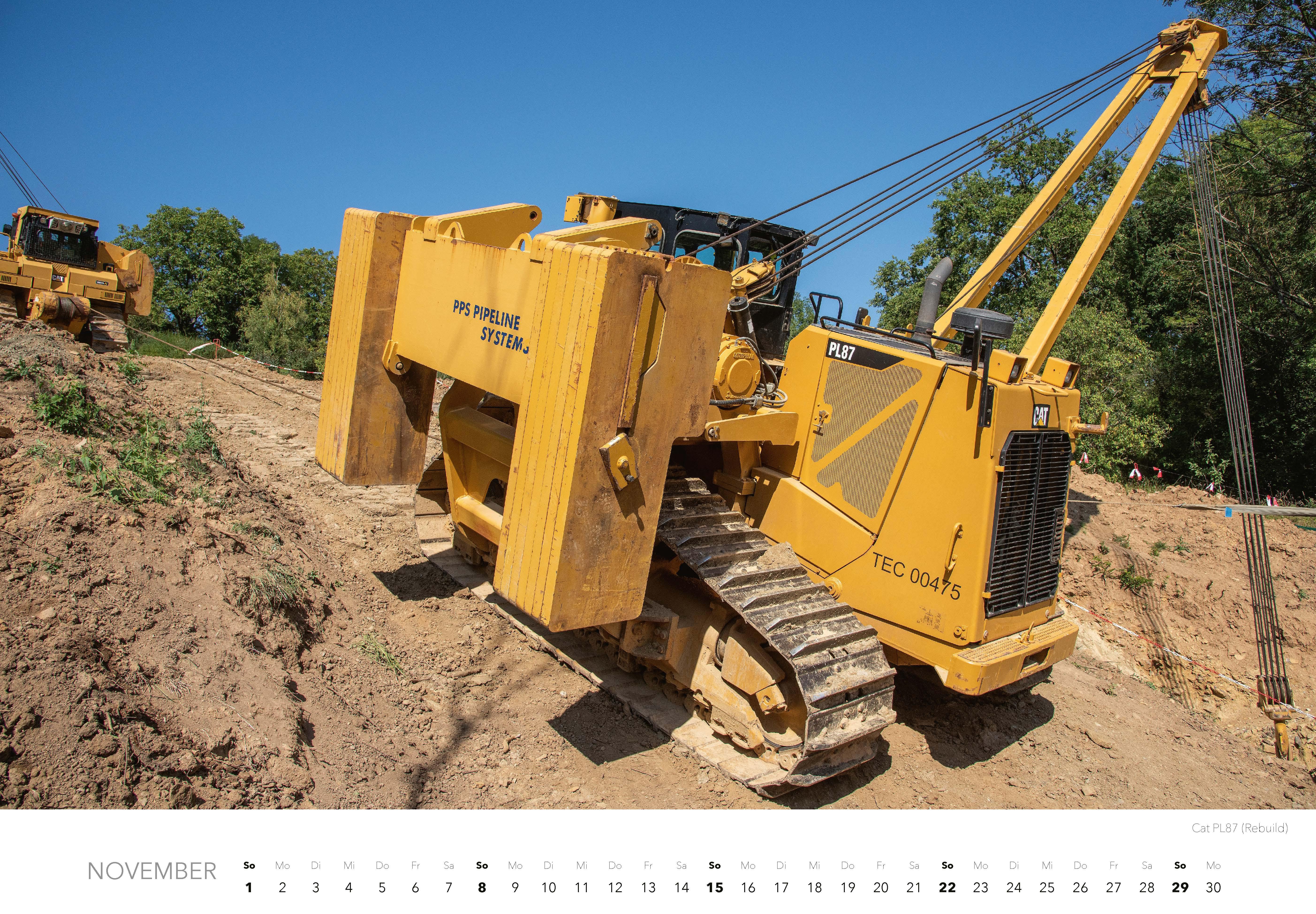 Beispielinhalt (Bild) Baumaschinen Kalender 2026